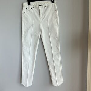 Rag & Bone High Rise Ankle Skinny Jeans In White Manson Size: 29